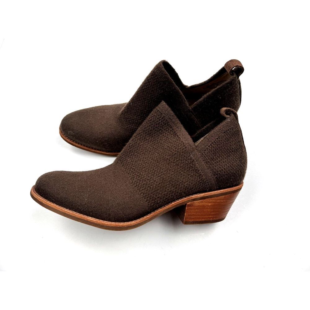 Sofft‎ Arvada Knit Booties Women 11 M EUC $140 Comfort Pull on Stack Heel Brown